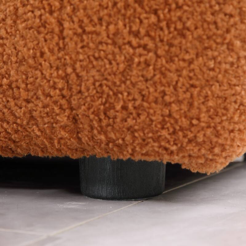 Light Brown Boucle 3 Seater Marshmallow Sofa, 87x36x28 inches