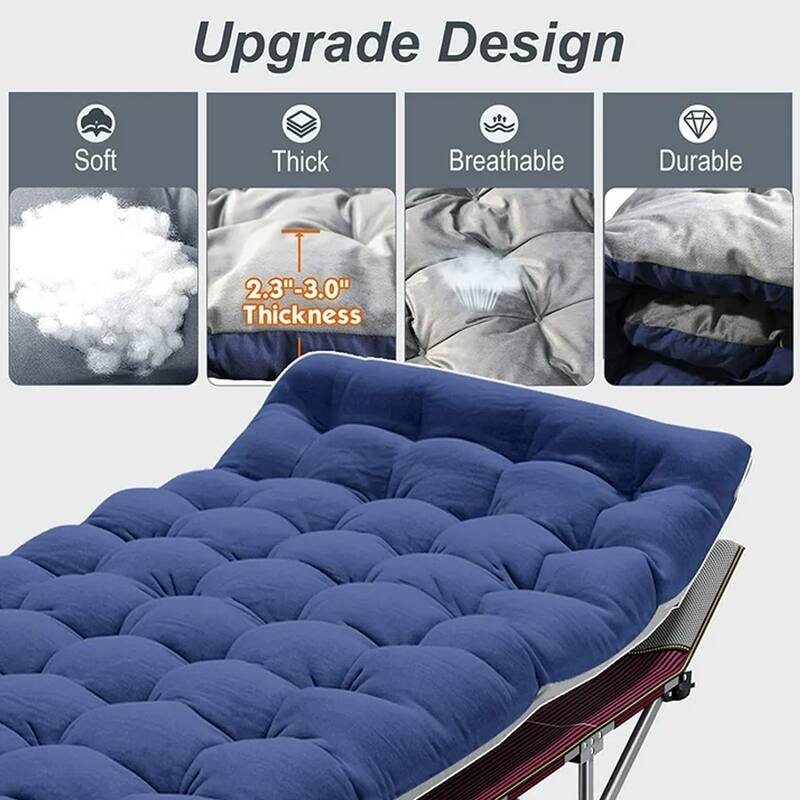 DoCred Portable Outdoor Sleeping Bed, Heavy Duty Camping Cot, Blue