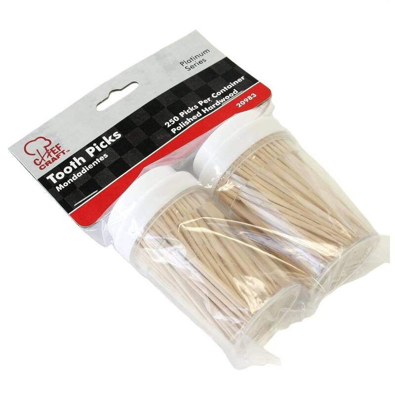 Chef Craft 2pc Select Toothpick Container Holders with 500 Natural Bamboo Toothpicks