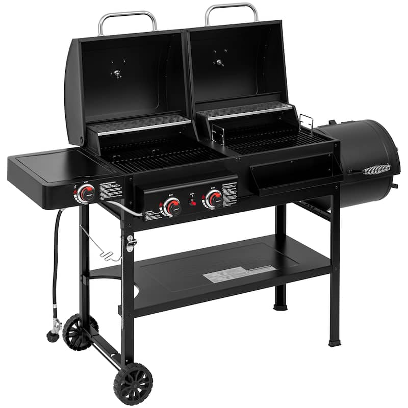 Royal Gourmet 2-Burner Gas and Charcoal Combo Grill with Offset Smoker