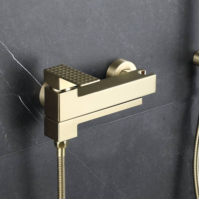 Wall Mounted 3-Function Rainfall Shower System With Tub Spout And Rough-In Valve