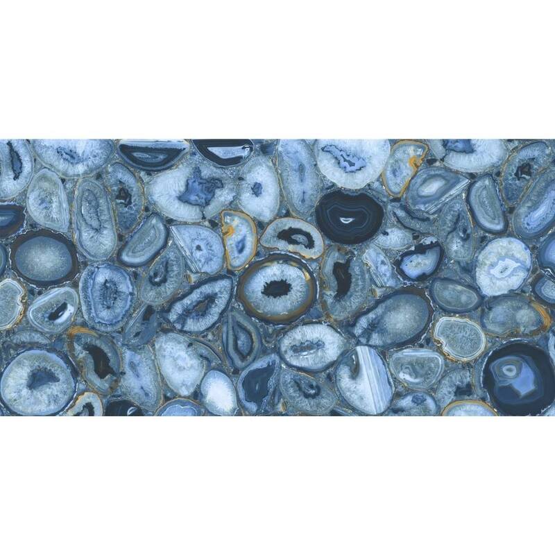The Tile Life Geode 24x48 Blue Polished Porcelain Floor & Wall Tile