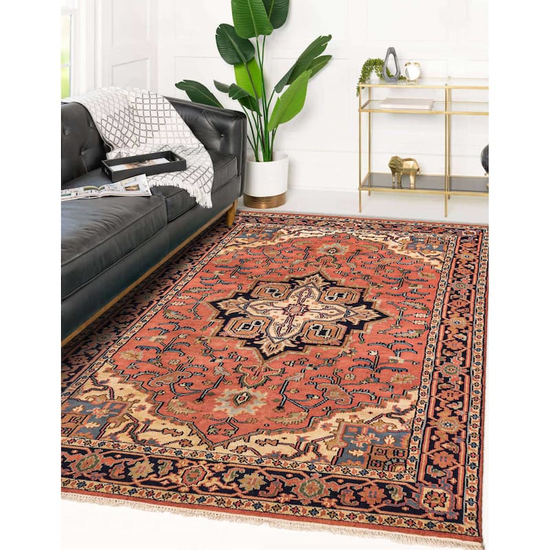 ECARPETGALLERY Hand-knotted Jules Serapi Dark Copper Wool Rug - 6'0 x 9'0