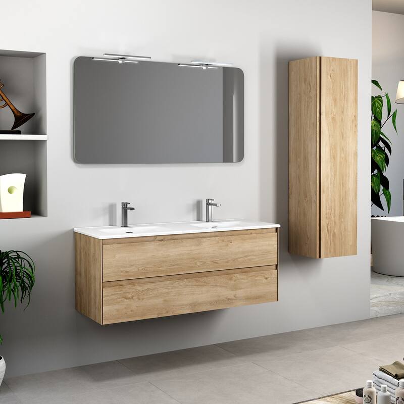 WS Bath Collections Perla COL01 Perla 55-1/8" Engineered Wood Wall