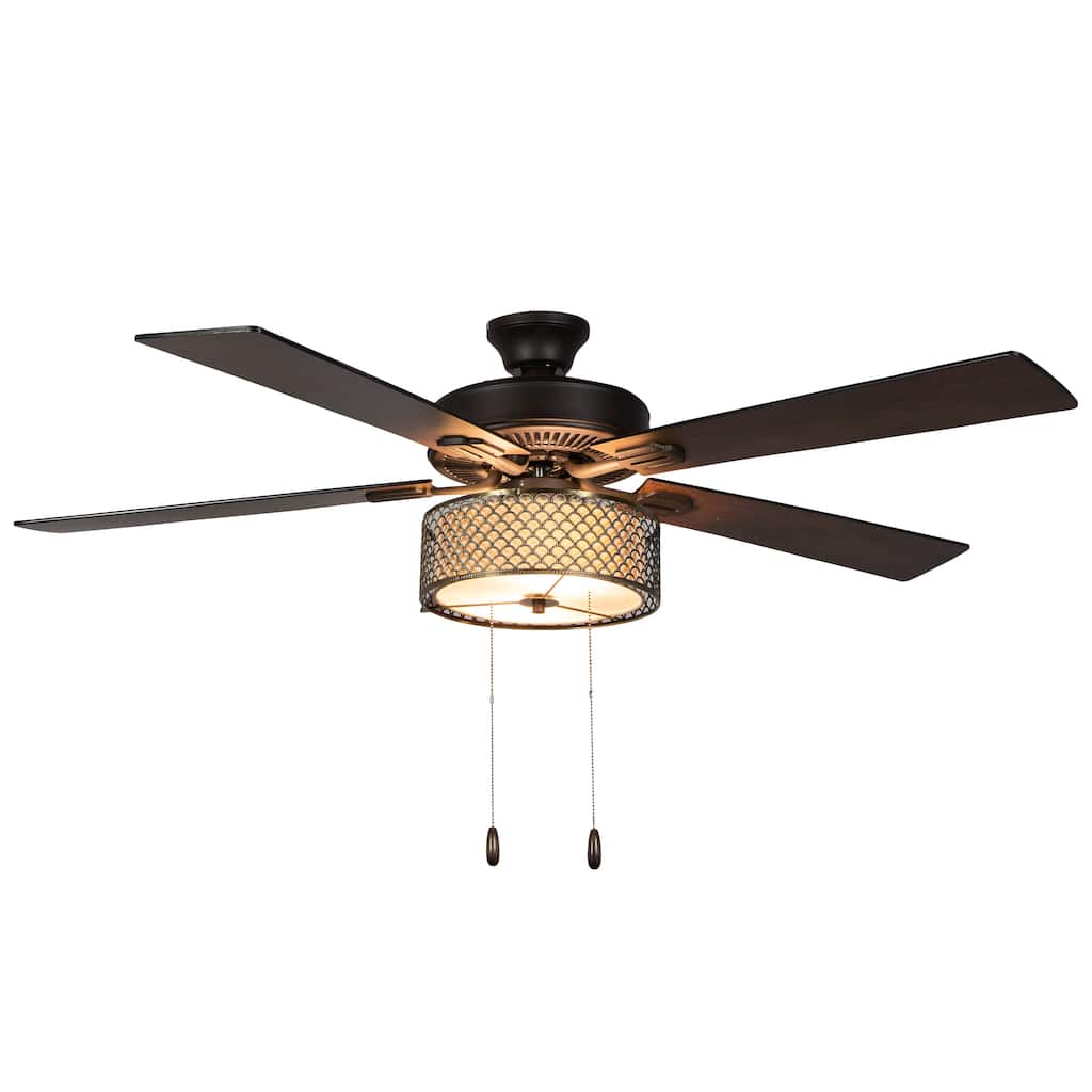Copper Grove Leyla 52-inch 5-blade Bronzed Wave LED Ceiling Fan