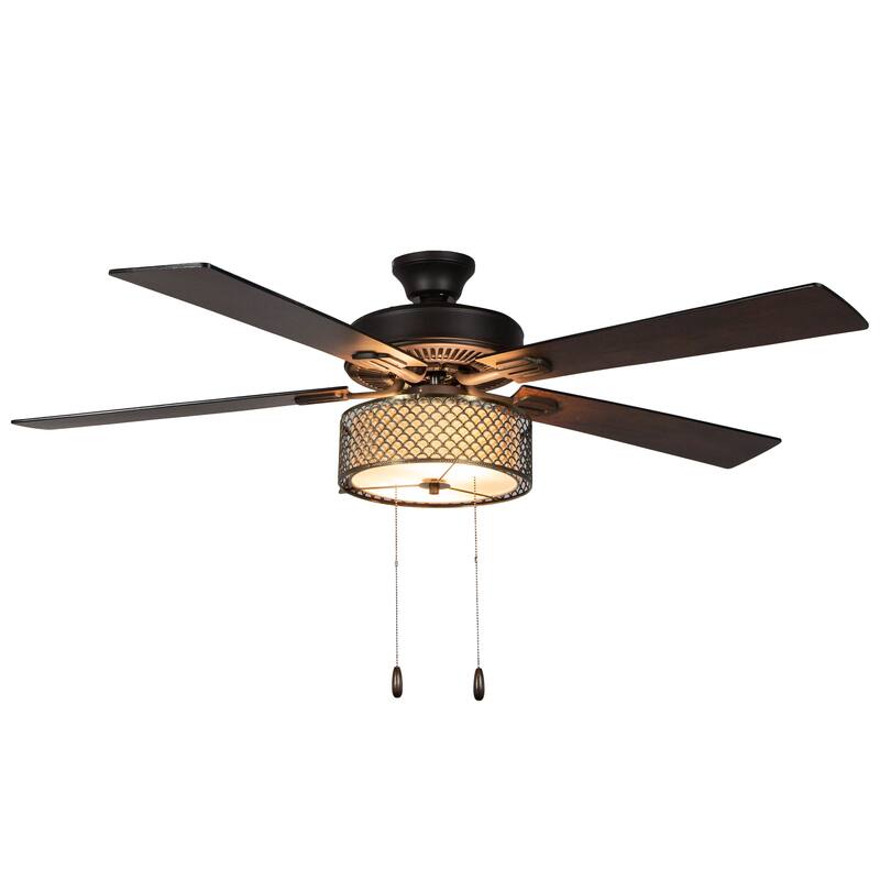 Copper Grove Leyla 52-inch 5-blade Bronzed Wave LED Ceiling Fan