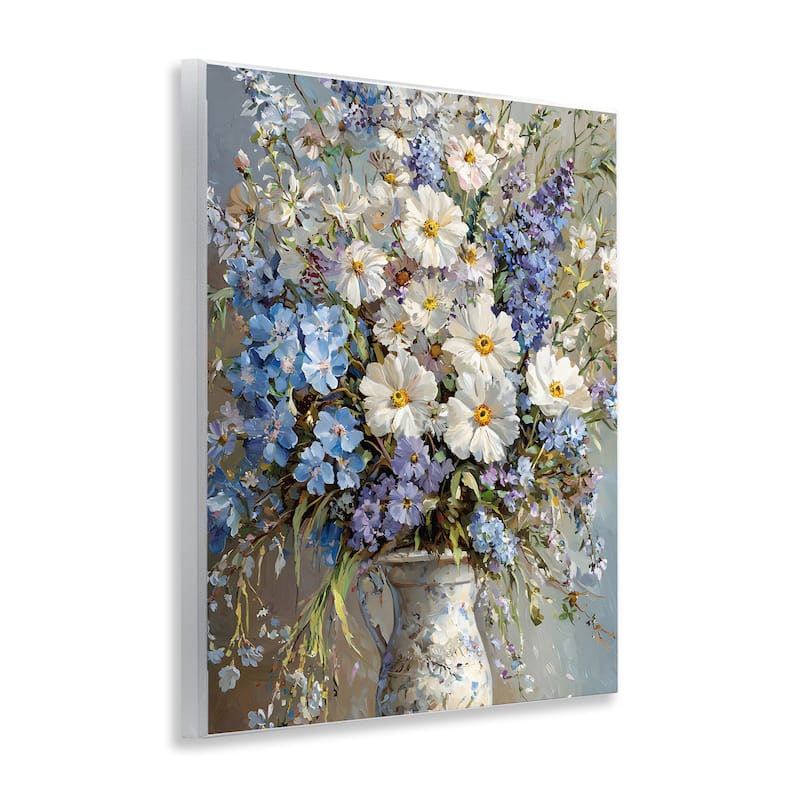Stupell Flowers in Chinoiserie Vase Wall Plaque Art Design By Franklyn Gregory