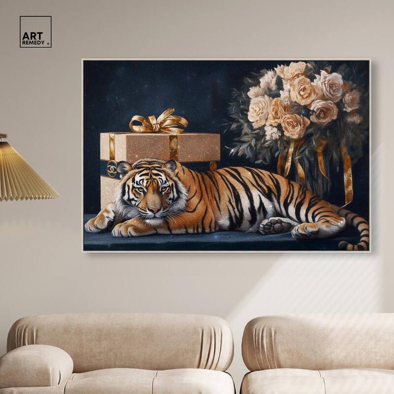Tiger Glam Gift Boxes Canvas by Art Remedy