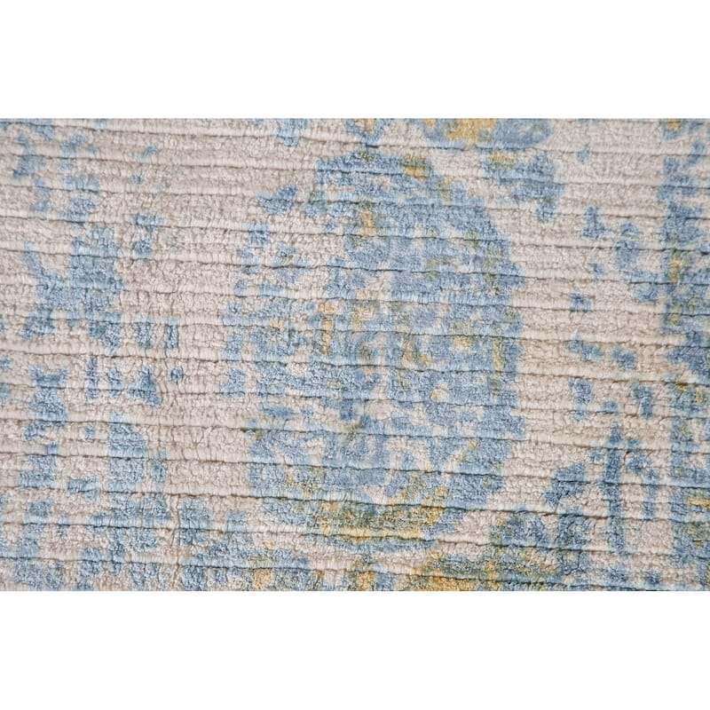 Abstract Accent Rug Handmade Oriental Wool Carpet - 3'11"x 5'10"