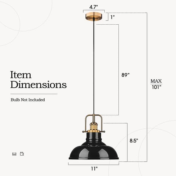 dimension image slide 0 of 4, 2 Pack Modern Pendant Lights with Metal Dome Lampshade