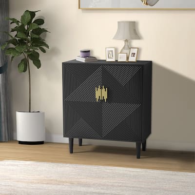 Damien Morden Accent Cabinet with Adjustable Shelves and Wooden Legs by HULALA HOME