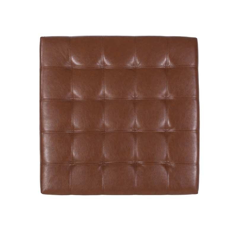 Veronica Contemporary Tufted Leather Storage Ottoman by Christopher Knight Home