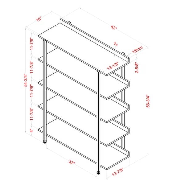 Furniture of America Bizi Contemporary Metal 5-Tier Display Shelf