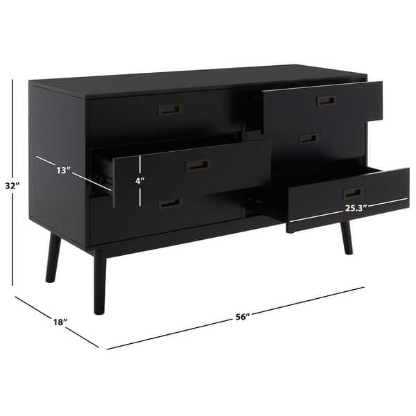 dimension image slide 3 of 6, SAFAVIEH Couture Donald 6-Drawer Dresser.