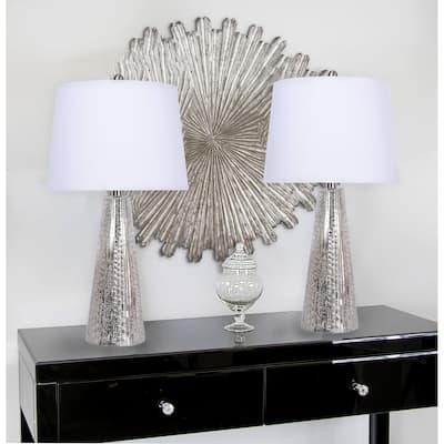 Sugar 26.25" Glass Table Lamp w/ Textured Base (Set of 2)
