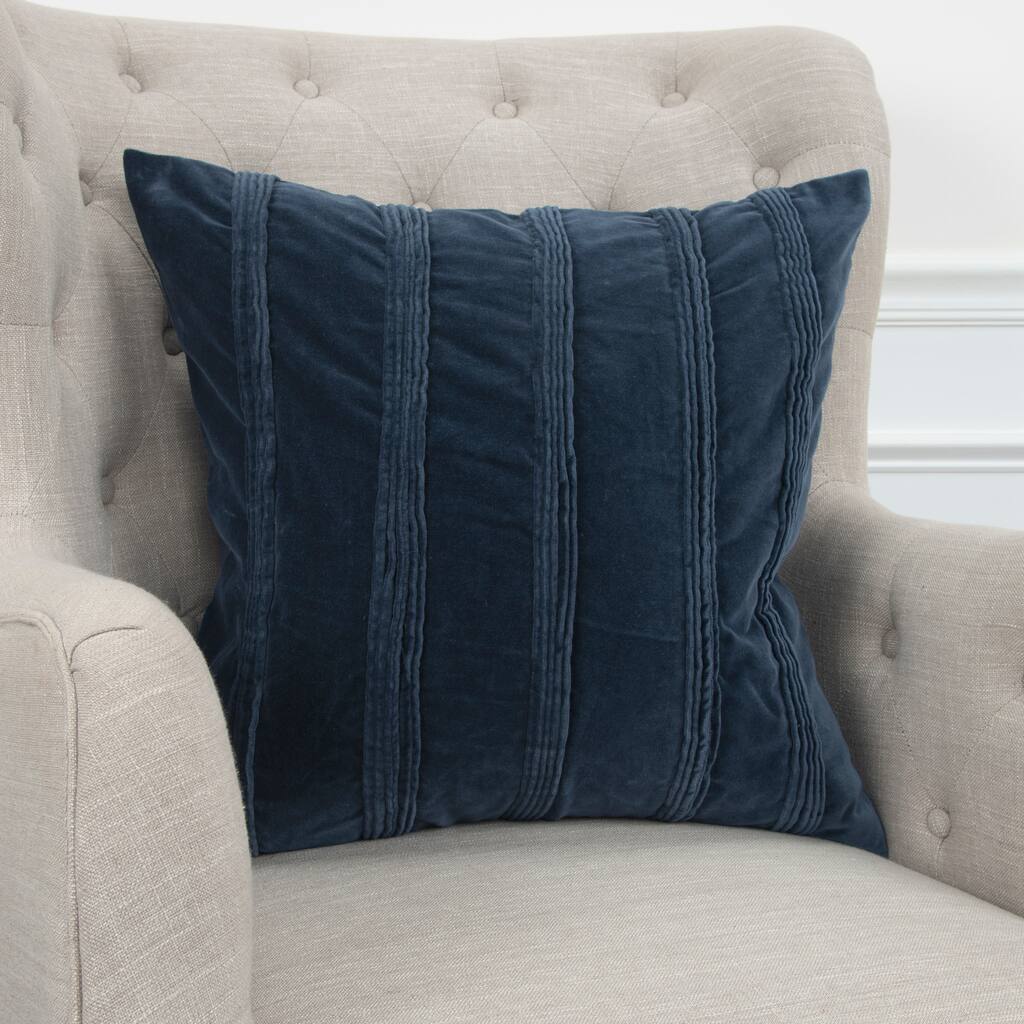 Rizzy Home Cotton Velvet Textured Stripe Throw Pillow Cover