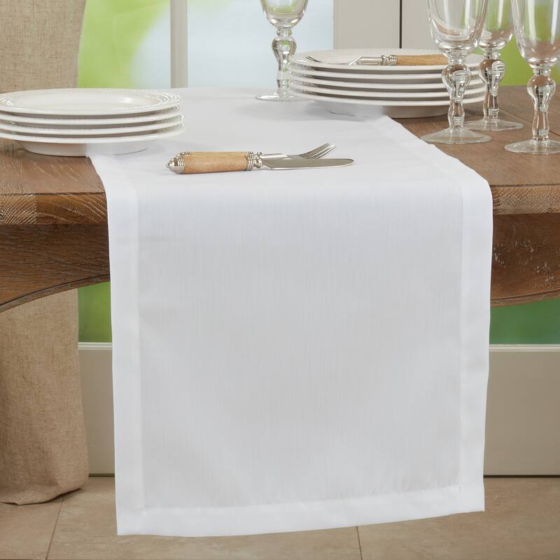 Everyday Design Solid Color Table Runner - White - 16"x120"