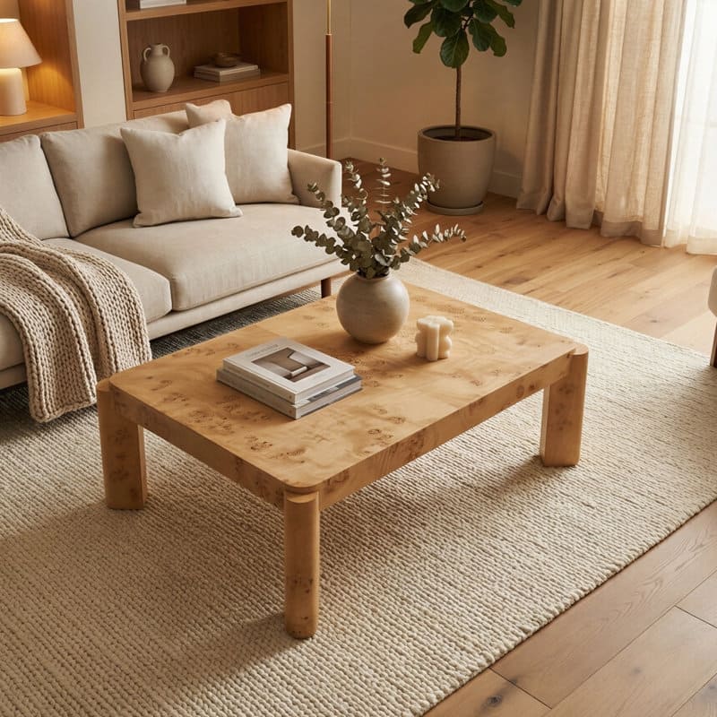 Studio London Chorus 46" Coffee Table with Wood Modern Design