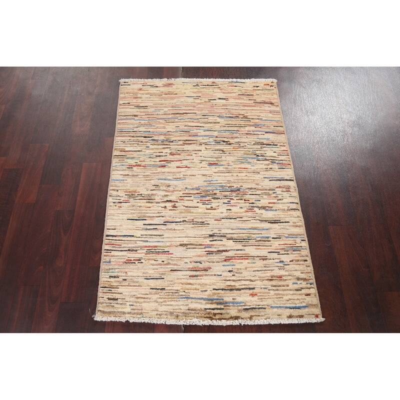 Contemporary Gabbeh Kashkoli Area Rug Wool Hand-knotted Foyer Carpet - 2'7" x 3'10"