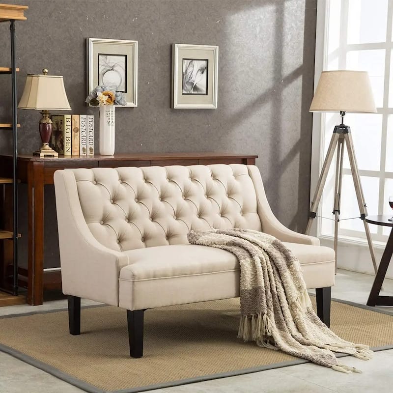 Loveseat sleeper Modern Tufted Button Back Upholstered Loveseat for Dining Room