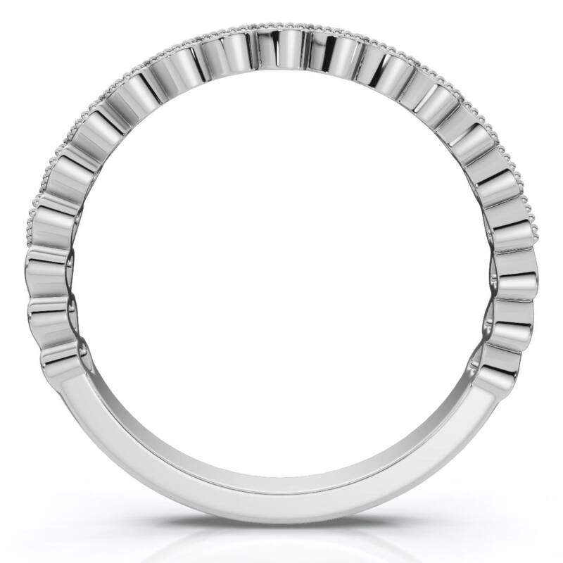 Bliss Diamond Stackable Women's Wedding Diamond Anniversary Heart Band Gold Lab Grown