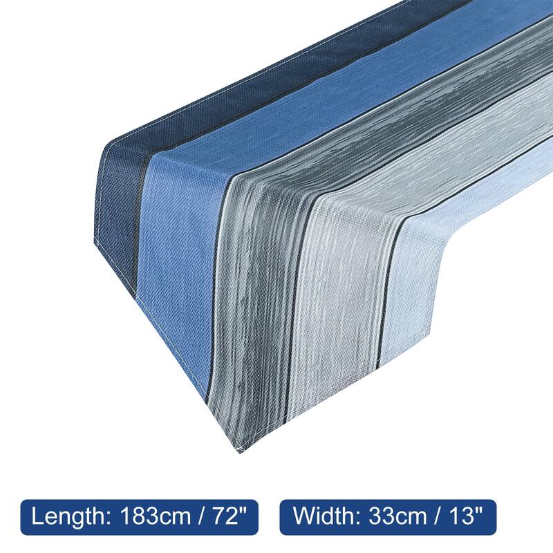 Table Runner 72" x 13", Retro Table Runner, Blue & Grey - Blue & Grey - Blue & Grey