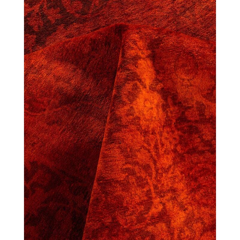 Fine Vibrance One-of-a-Kind Hand-Knotted Area Rug - Orange, 6' 3" x 9' 7" - 6' 3" x 9' 7"