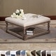 preview thumbnail 1 of 21, Cairona Tufted Textile 34-inch Shelved Ottoman Table