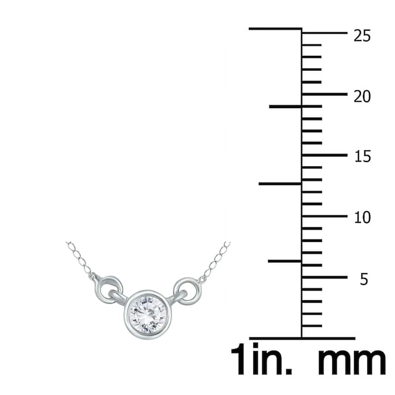 Marquee 14k White Gold 1/4ct Bezel-set Diamond Solitaire Pendant