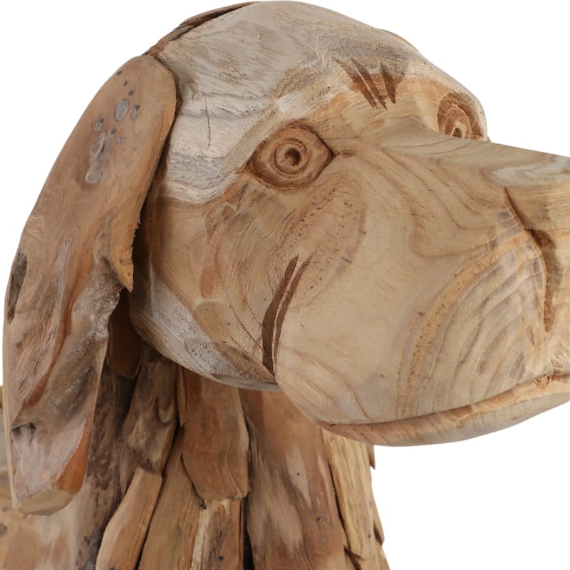 Driftwood Hound Beagle Dog Sculpture Decorative Art - 28" Brown - 28" x 8" x 23"