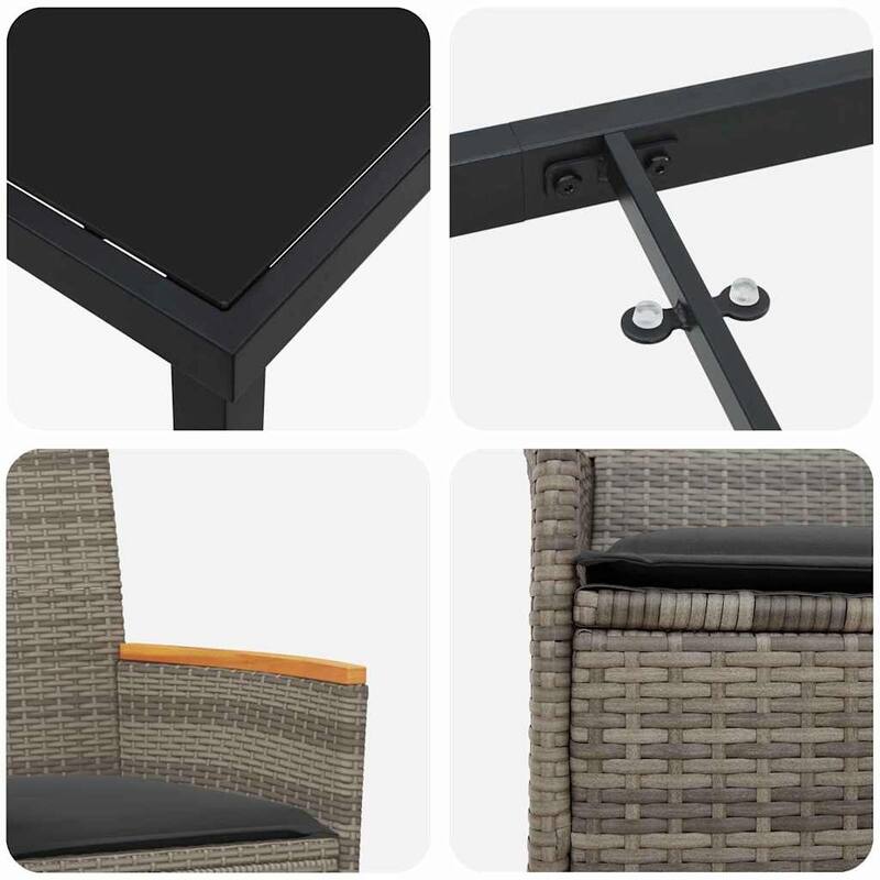 vidaXL Garden Dining Set Poly Rattan