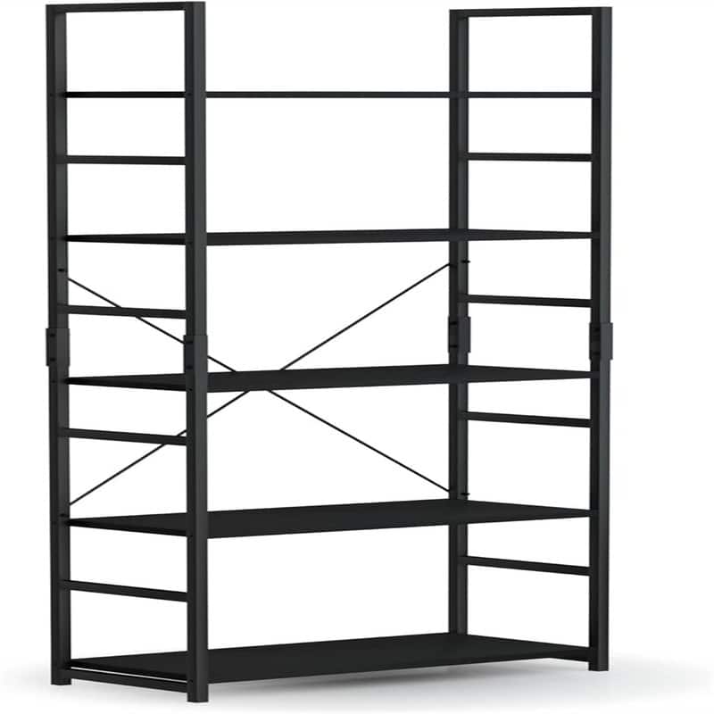 5 Tier Bookshelf, Tall Bookcase Shelf Storage Organizer - 11.8"D x 23.6"W x 62.2"H