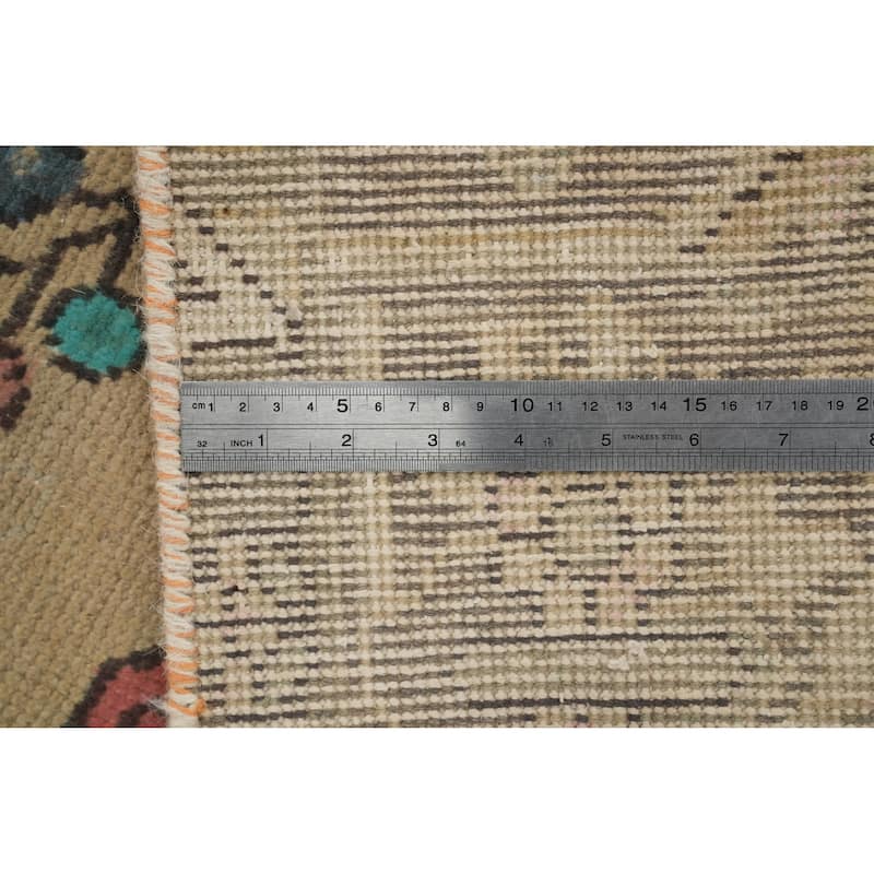 Hand Knotted Oriental 100% Wool Carpet Traditional Floral Brown Tabriz Area Rug - 9' 2'' X 6' 4''