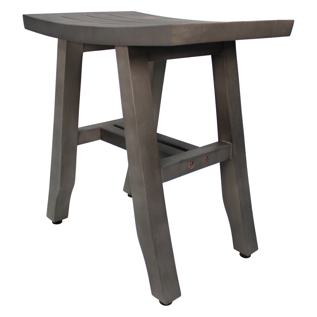Grey teak shower bench on sale