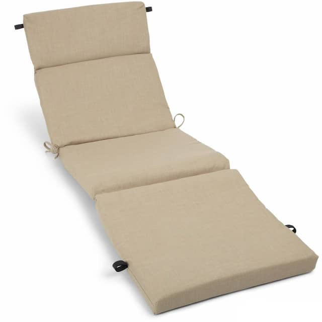 Blazing Needles 72-inch All-weather Outdoor Chaise Lounge Cushion - Sandstone