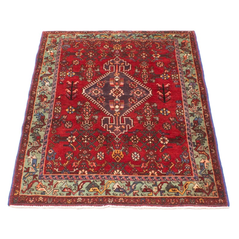 ECARPETGALLERY Hand-knotted Andelz Red Wool Rug - 4'2 x 6'11