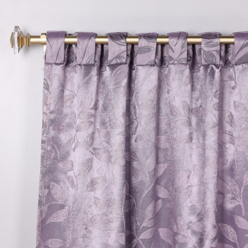 Superior Leaves Machine Washable Room Darkening Curtains with Back Tabs, Set of 2