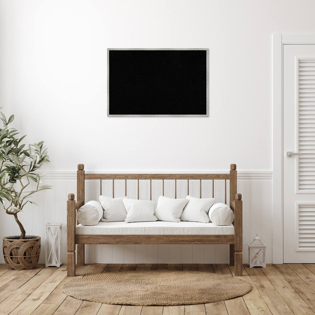 Shiplap White Narrow Wood Framed Black Corkboard Bulletin Board
