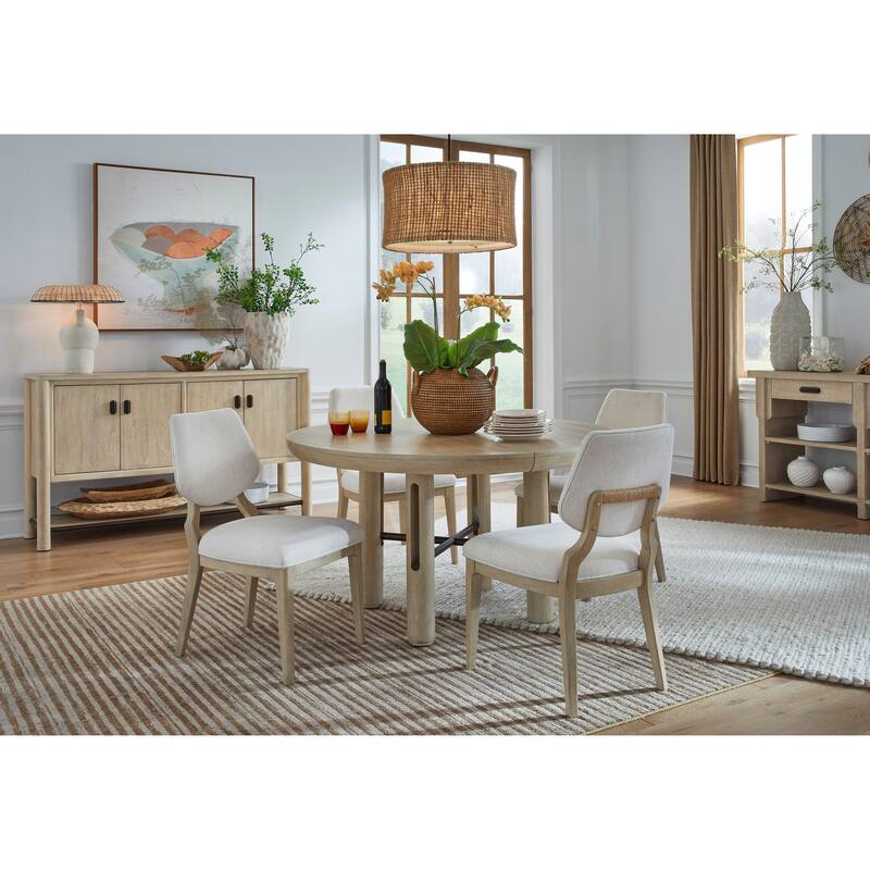 Salt Life Home Sunset Cove Sanibel Brown Extendable Round Dining Table - 54''W x 54''D x 30''H