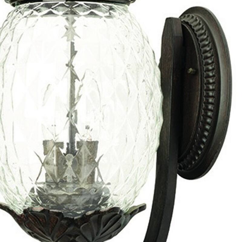 Glass Pineapple Lantern Flush Mount Light Aluminum Dimmable - 12.50” x 9.50” x 21.75” (D x W x H)
