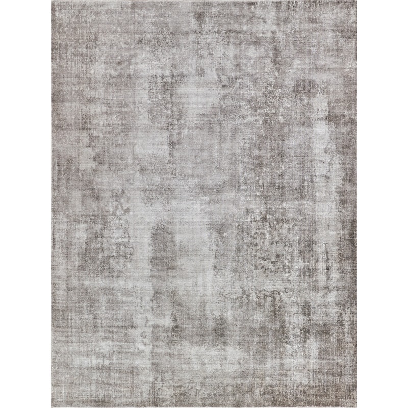 EXQUISITE RUGS Stone Wash Gazni Hand-loomed Wool/Bamboo Silk Taupe Area Rug.