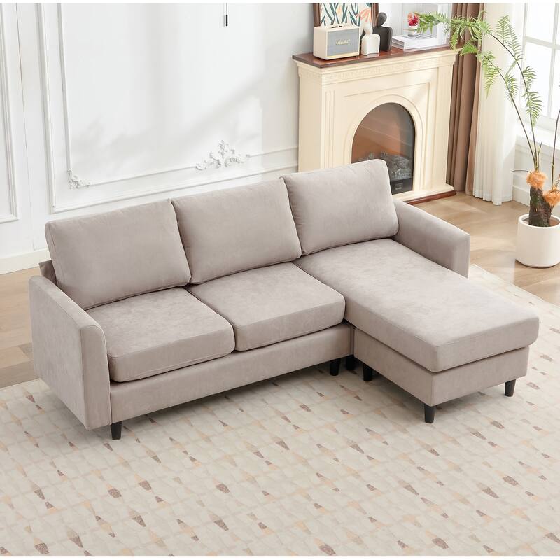 Snow Velvet Sectional Sofa