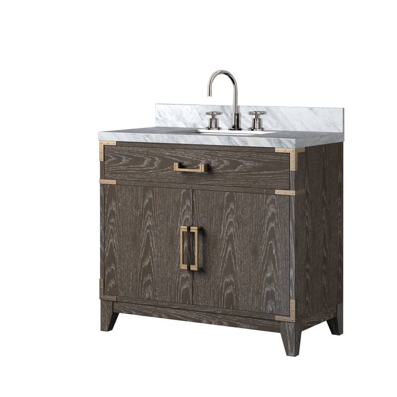 Laurel Bath Vanity Carrara Marble Top, Sink and Faucet