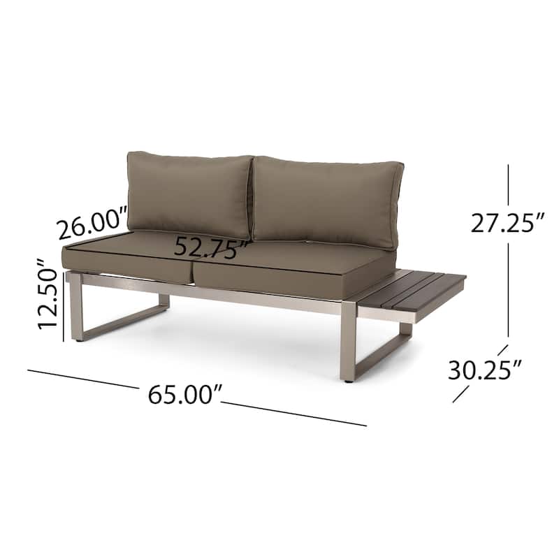Sterling Aluminum 4-piece Sofa Set with Cushions by Christopher Knight Home