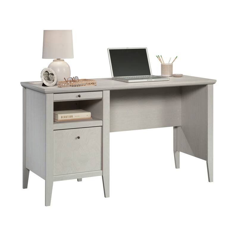 Wood Versatile Desk with 2 Drawers, Light Gray