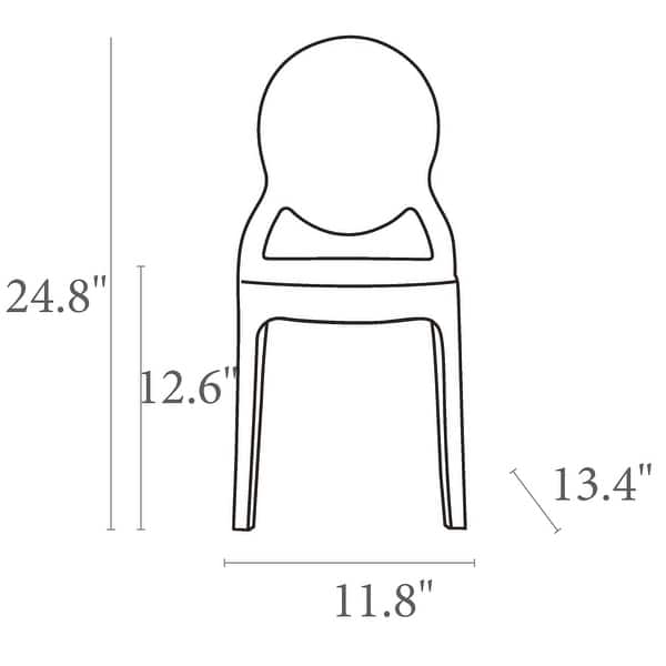 25" Stackable Outdoor Patio Kids Armless Chair