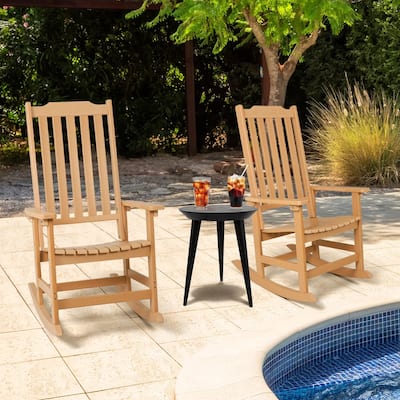 Vrakae 2 PCS Patio All Weather Resistant High Back Rocking Chair