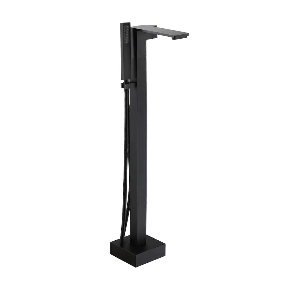 CASAINC Single-Handle Freestanding Floor-Mount Roman Tub Faucet with Hand Shower