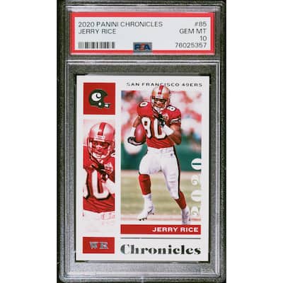 Jerry Rice 2020 Panini Chronicles Football Card #85 Graded PSA 10 - 8'6" x 11'6"