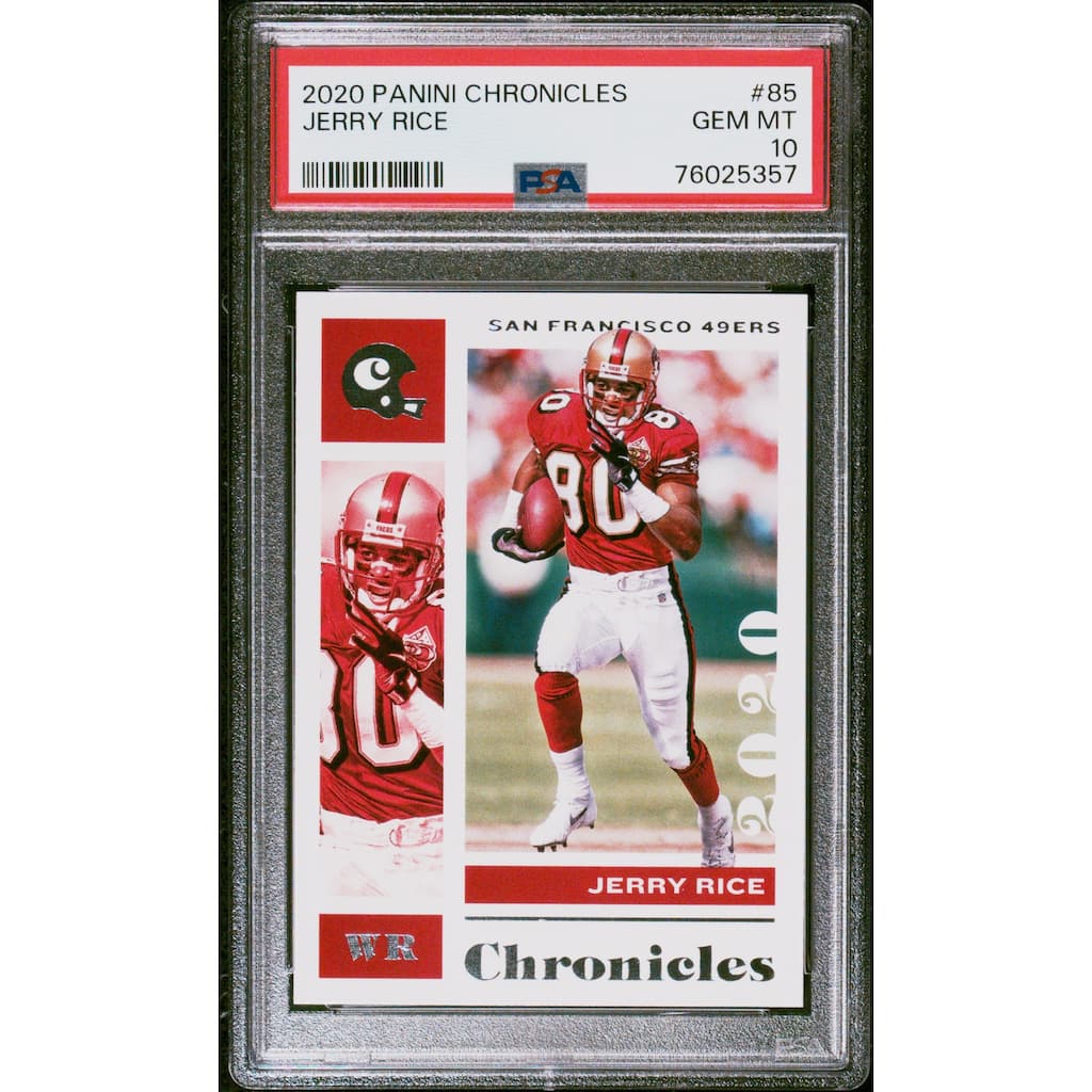 Jerry Rice 2020 Panini Chronicles Football Card #85 Graded PSA 10 - 8'6" x 11'6"
